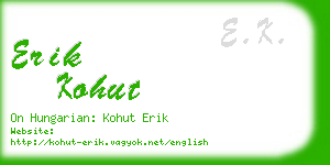 erik kohut business card